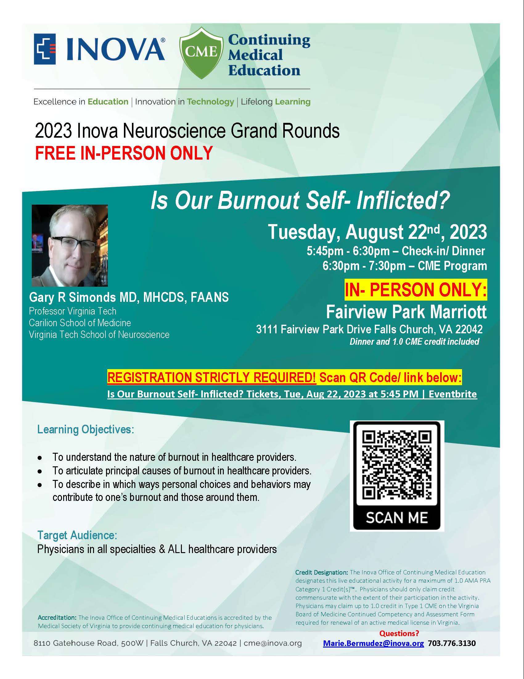2023 Aug. 22 Dr Gary Simonds In Person ONLY Fairview Park Marriott FLYER