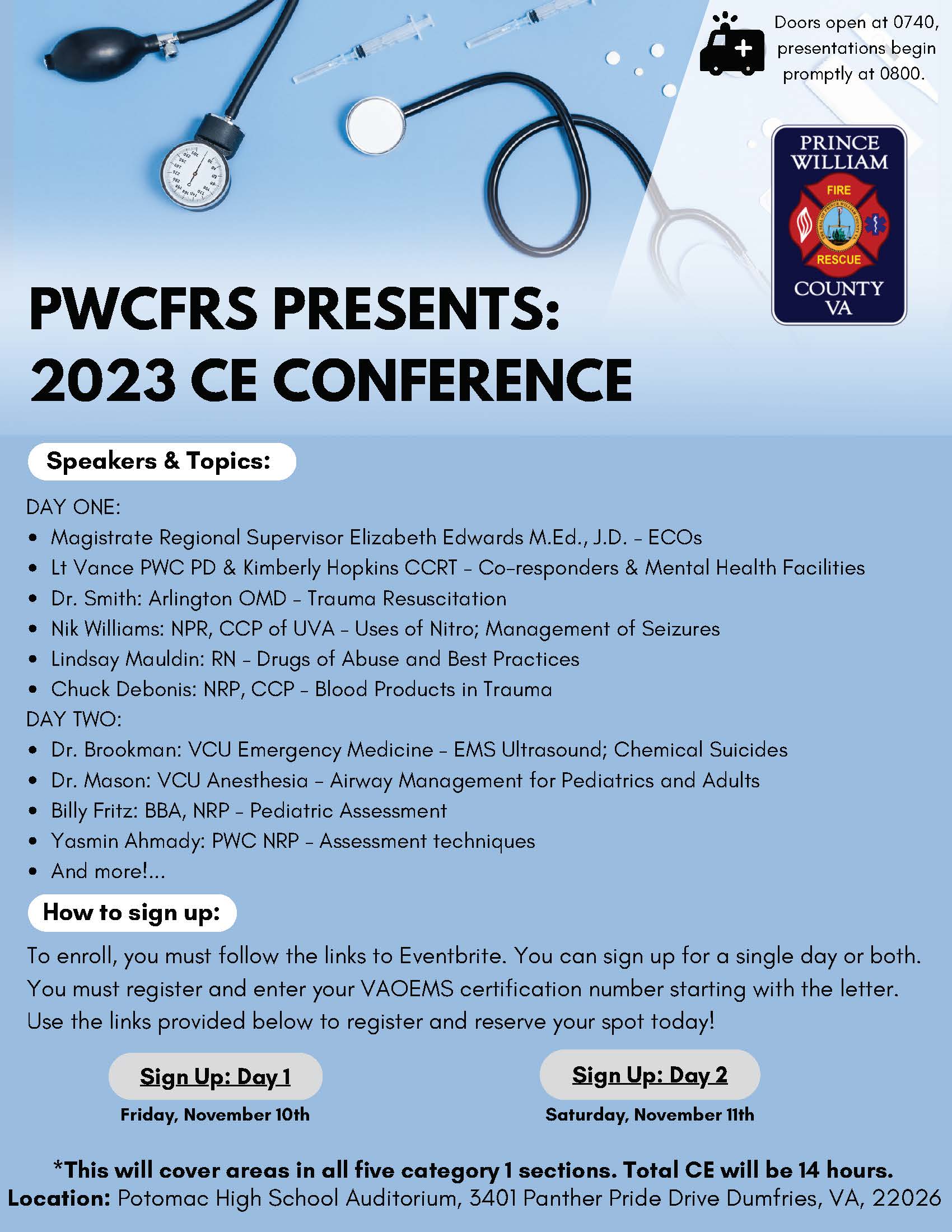 PWCFRS CE Conference NOV 2023