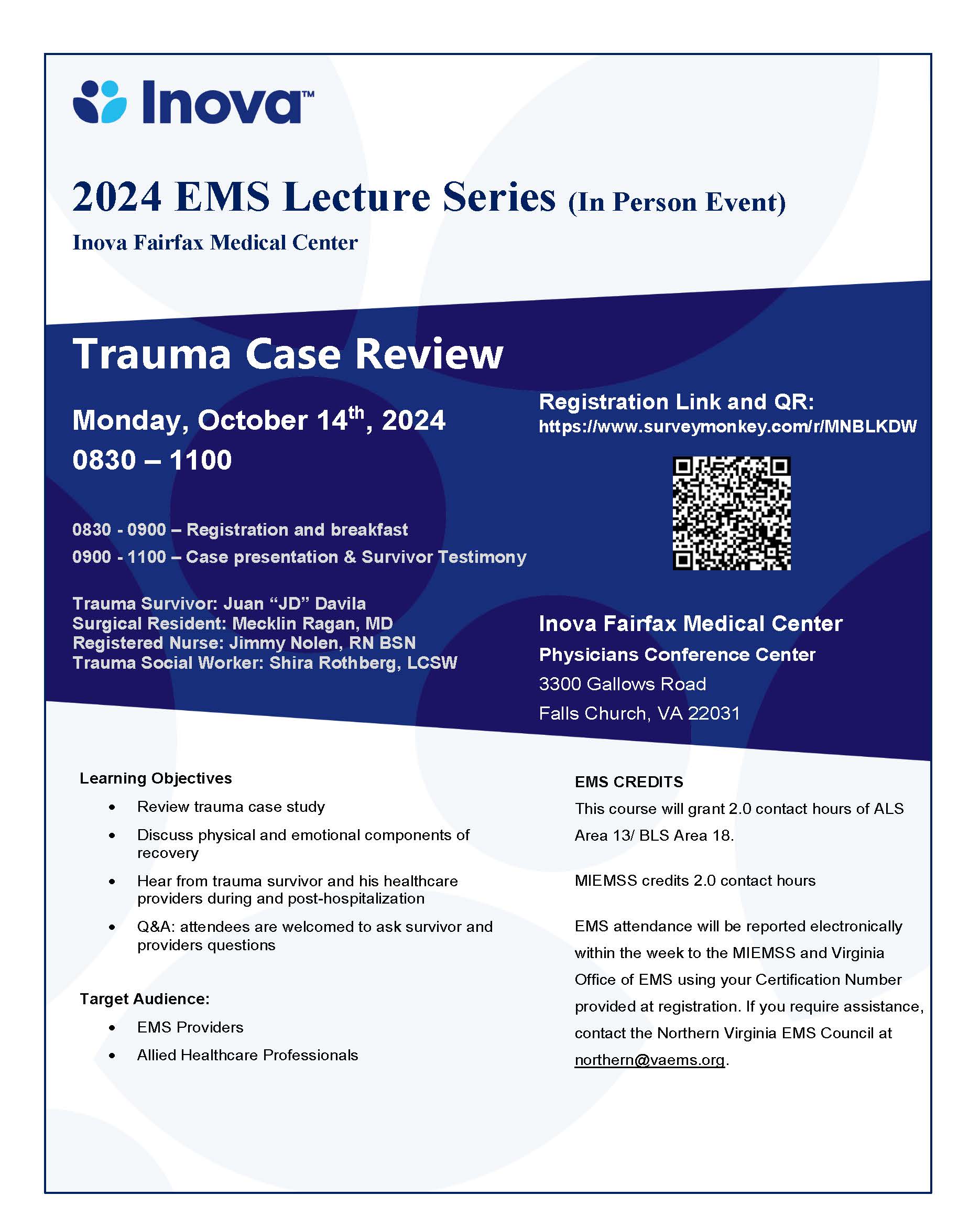 Trauma Case Review 10 14 2024 flyer